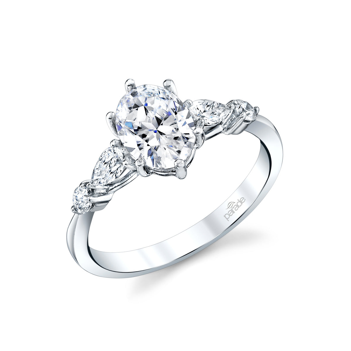 18KW Parade Classic Bridal Oval Semi-Mount Engagement Ring