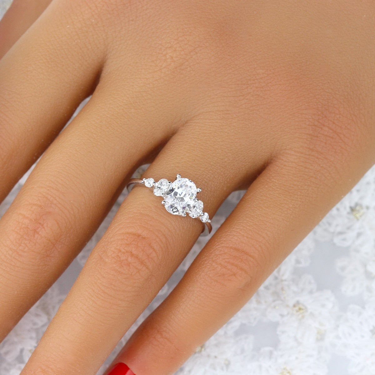 18KW Parade Classic Five Stone Semi-Mount Engagement Ring