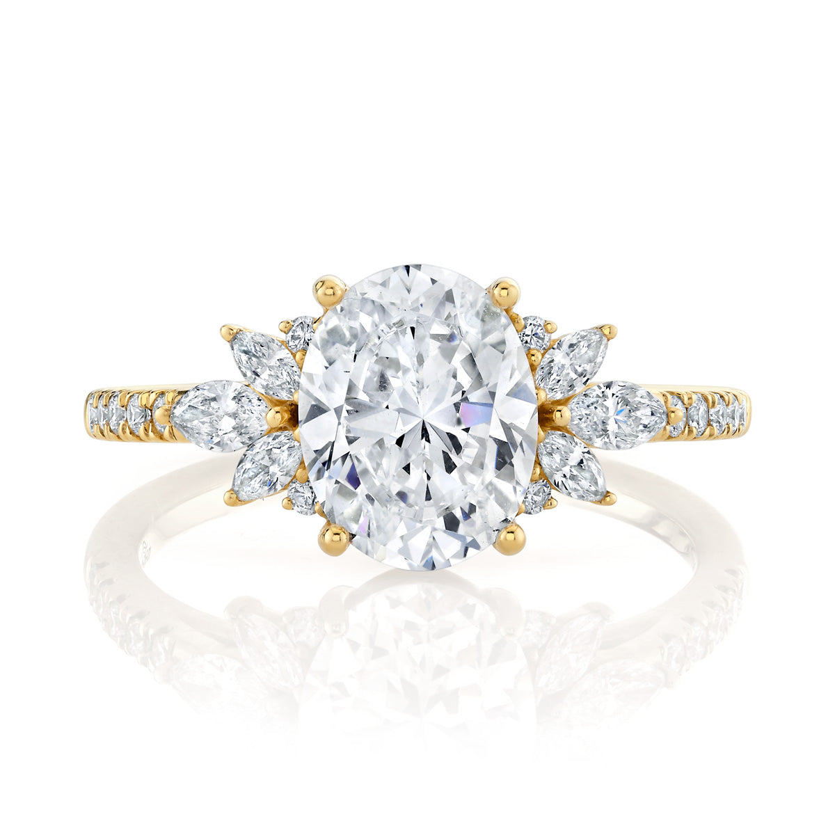 18KY Parade Hemera Oval Semi-Mount Engagement Ring