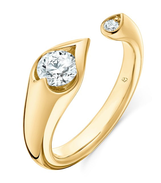 18KY LU Open Droplet Ring