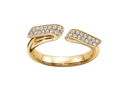 18KY INSIDE/OUT Diamond Flip Open Ring