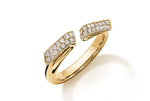 18KY INSIDE/OUT Diamond Flip Open Ring
