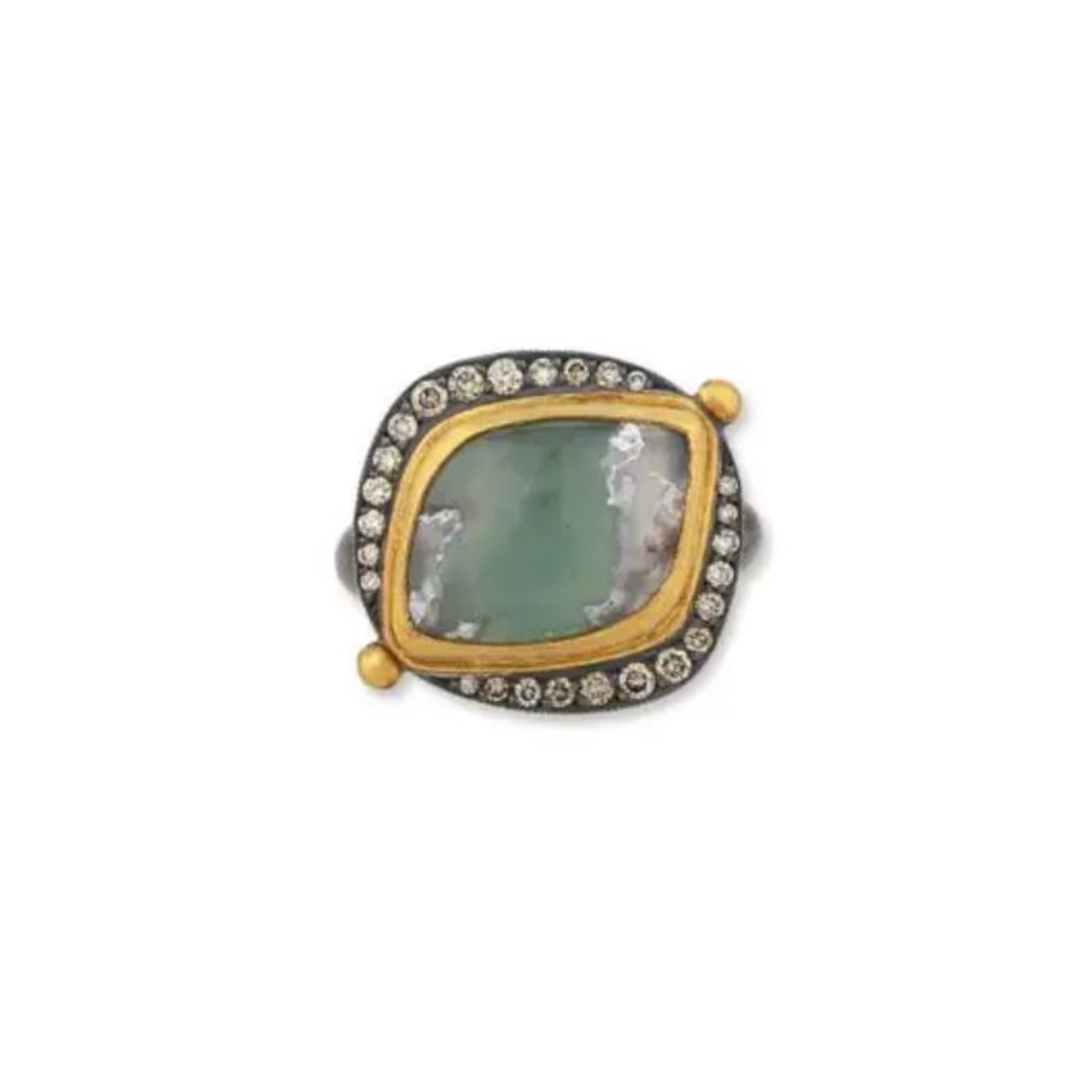 SS/24KY My World Leaf Shape Aquaprase Ring