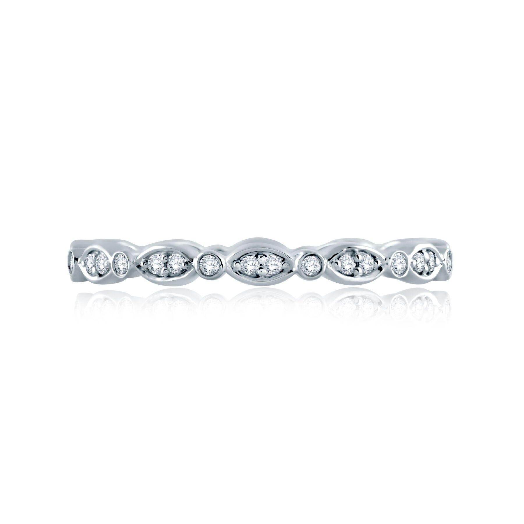 18KW A. Jaffe Scalloped Diamond Eternity Wedding Band