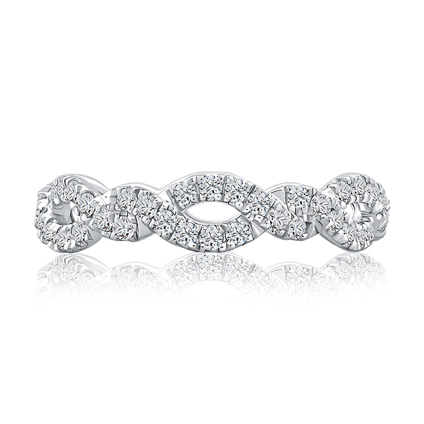 14KW A. Jaffe Twist Diamond Eternity Wedding Band