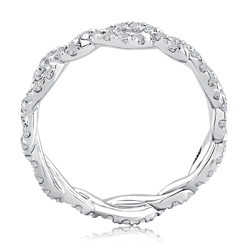 14KW A. Jaffe Twist Diamond Eternity Wedding Band