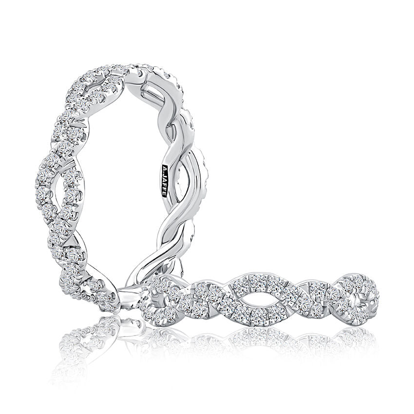 14KW A. Jaffe Twist Diamond Eternity Wedding Band