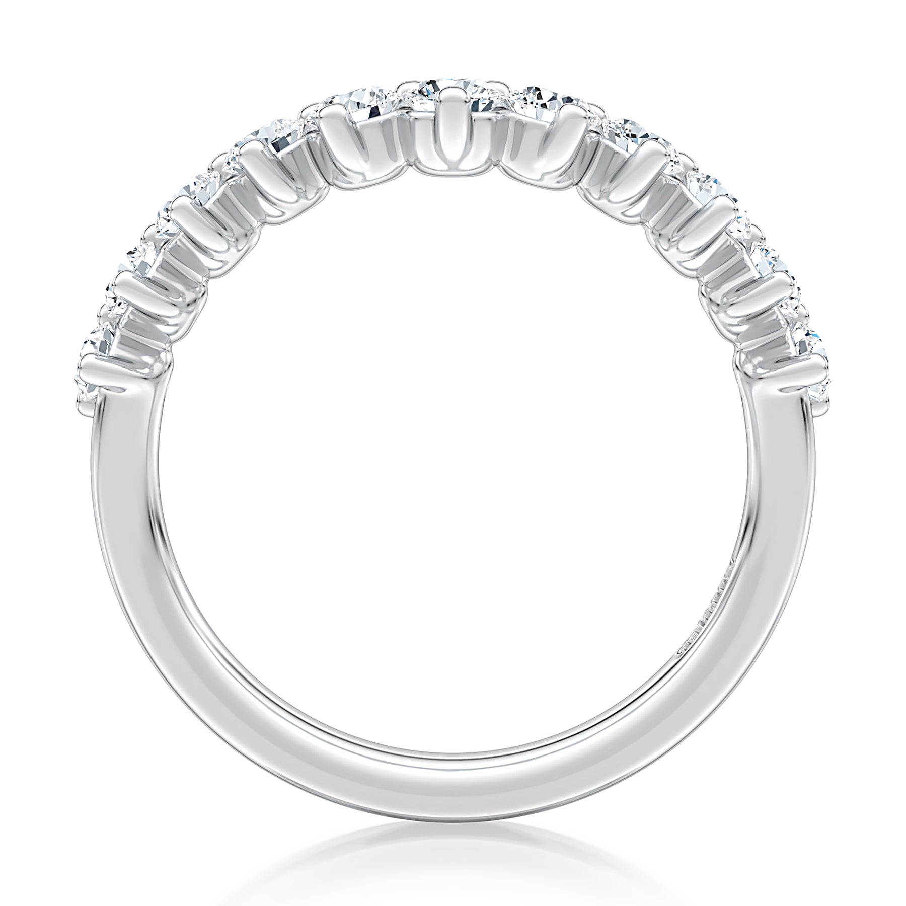 14KW A. Jaffe Contour Diamond Wedding Band
