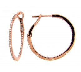 14KR 26MM Diamond Hoop Earrings