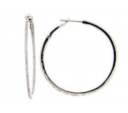 14KW 38MM Diamond Hoop Earrings