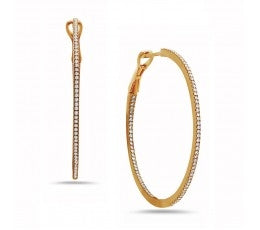 14KY 38MM Diamond Hoop Earrings