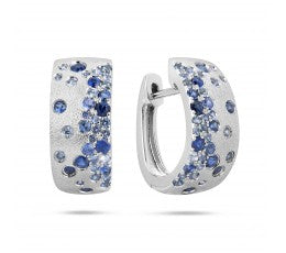 14KW Confetti Sapphire Huggie Earring