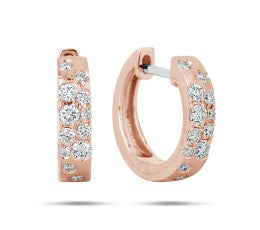 14KW Confetti Diamond Huggie Earring