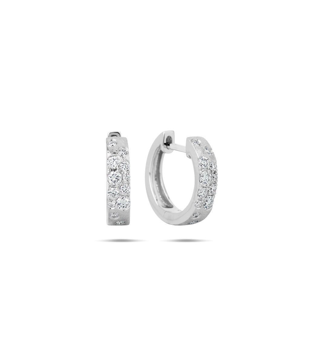 14KW Confetti Diamond Huggie Earring