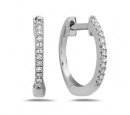 14KW Small Diamond Huggy Earring