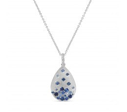 14KW Confetti Sapphire & Diamond Pendant