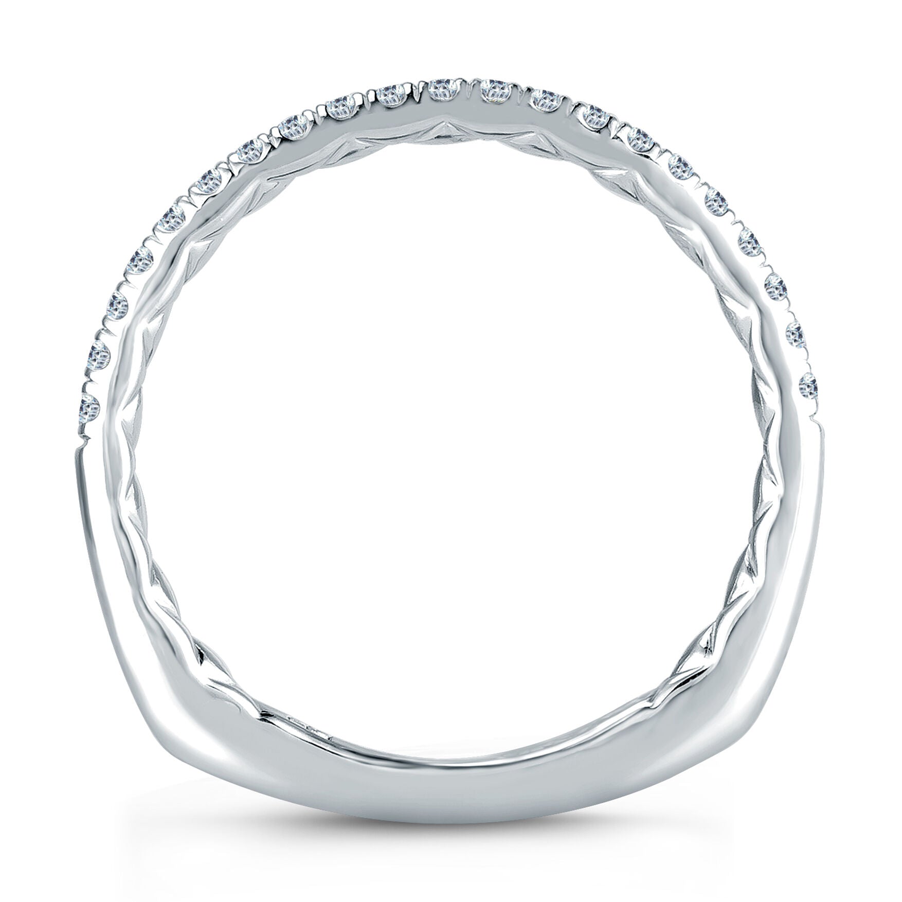 18KW A. Jaffe Pave Set Diamond Wedding Band