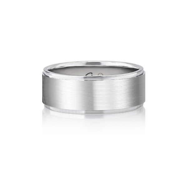 14KW A. Jaffe Satin Brushed Wedding Band