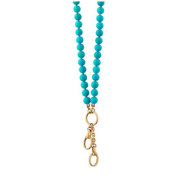 18KY "Design Your Own" Turquoise Necklace, 2 Charm Stations