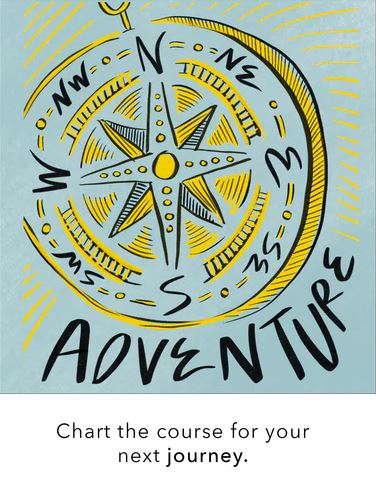 18KY Mini "Adventure" CompaSS Charm With White Enamel With Blue Sapphires