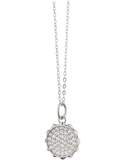 SS Mini Sapphire "Happiness" Sun Charm Necklace