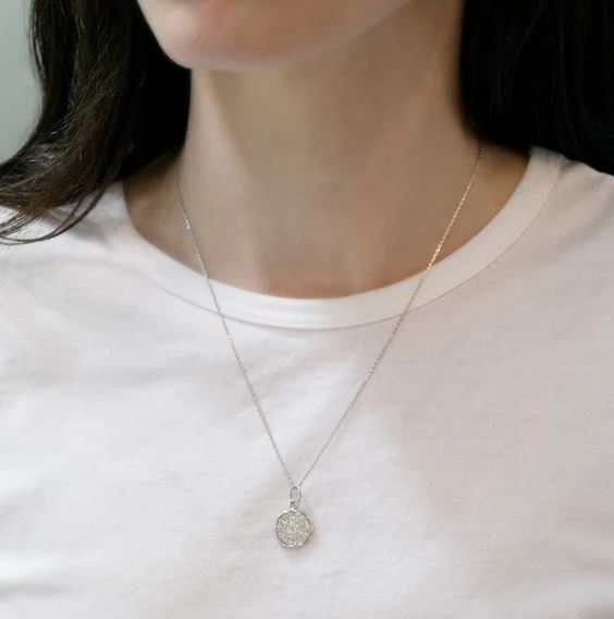 SS Mini Sapphire "Happiness" Sun Charm Necklace