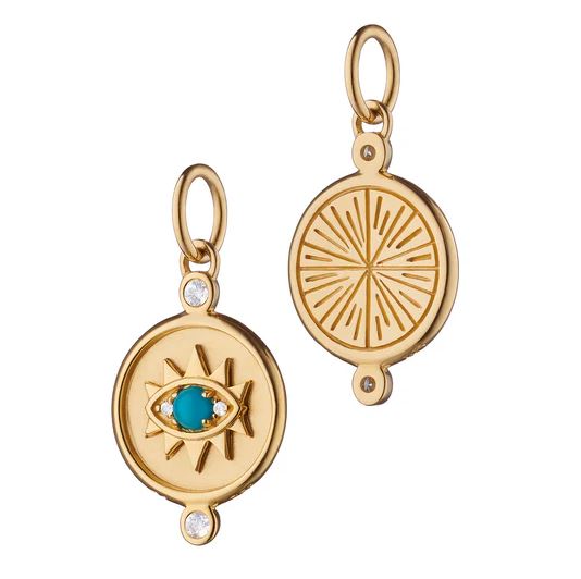 18KY Mini "Protect" Evil Eye 18K Gold Charm