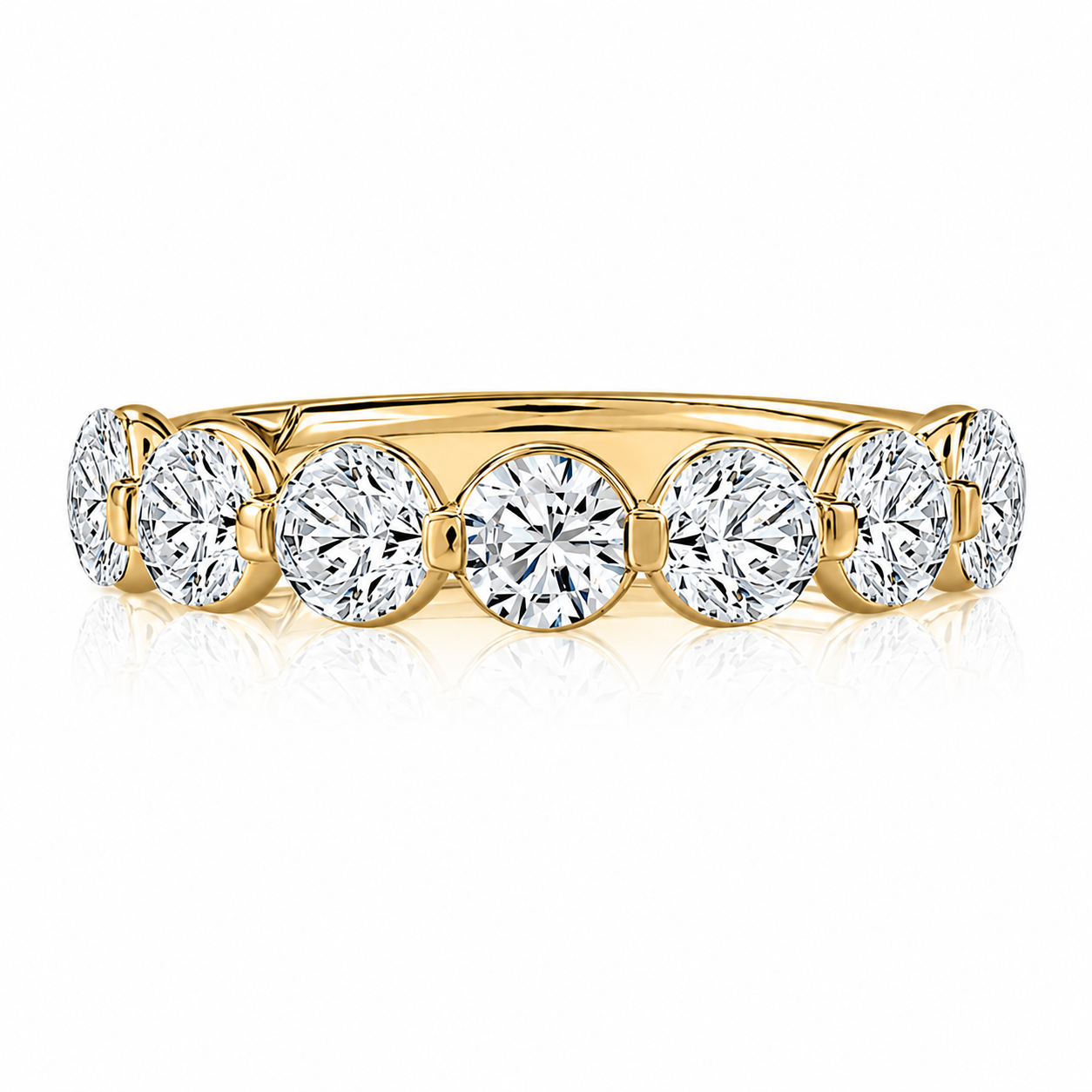 14KY A. Jaffe Round Brilliant Diamond Wedding Band