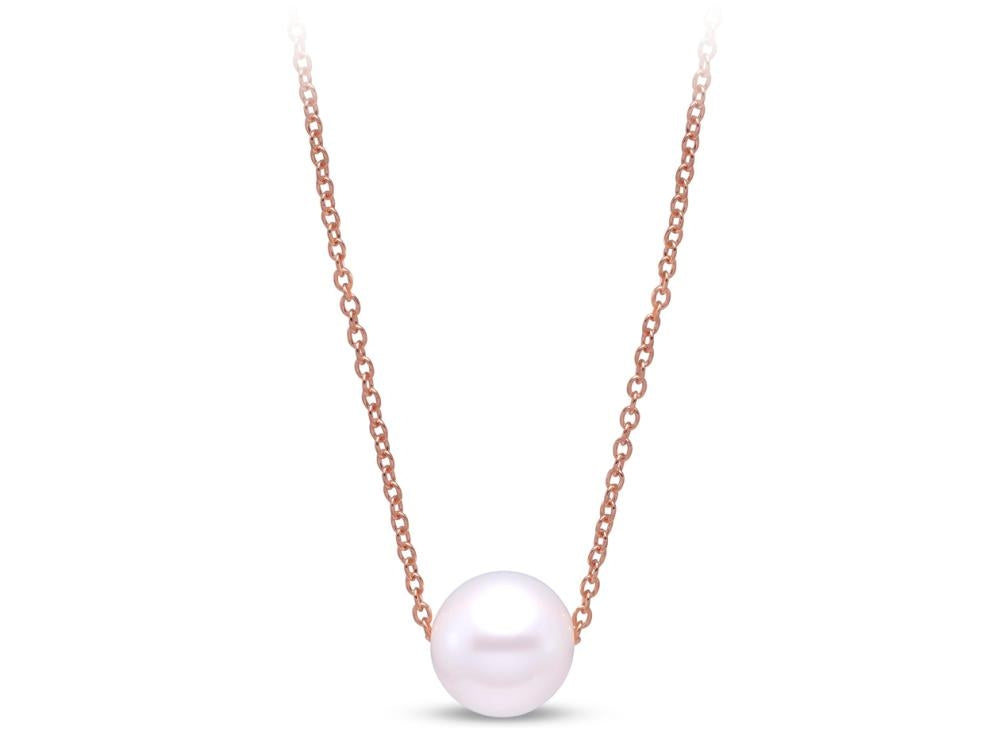 14KY 7.5-8MM Fresh Water White Pearl Necklace