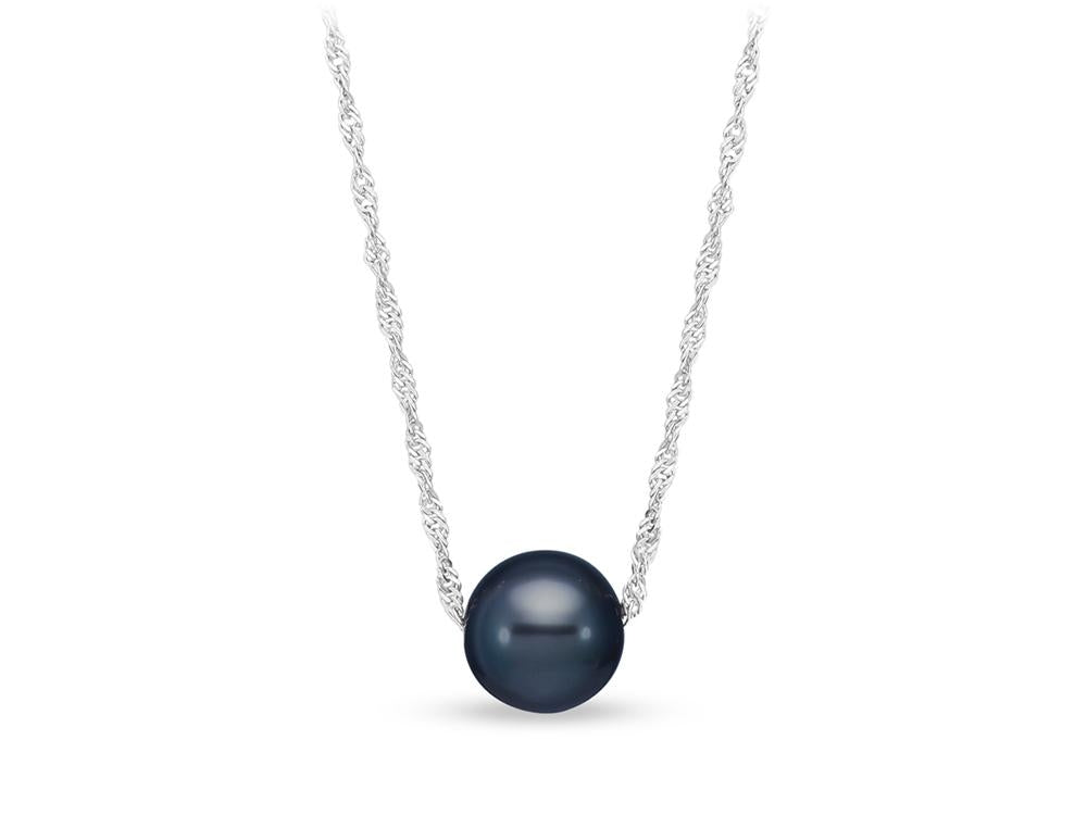 14KW 8-9MM Black Tahitian Pearl Necklace