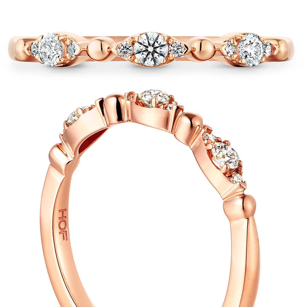 18KR "Regal" Beaded Diamond Wedding Band