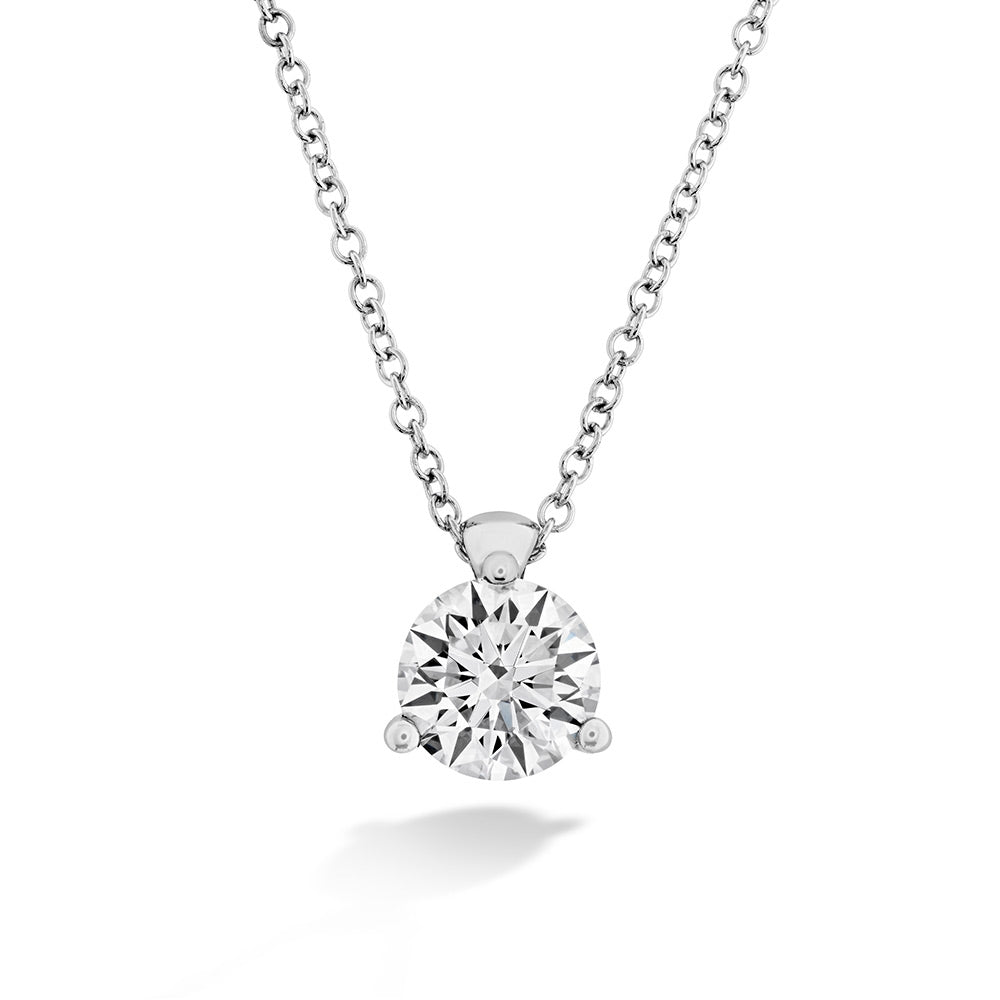 18KW Classic 3 Prong Diamond Pendant