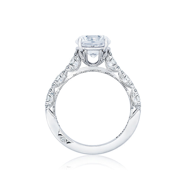 18KW Petite Crescent Round Solitaire Engagement Ring