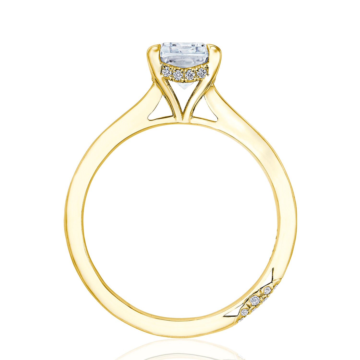 18KY Tacori Founder's Collection Emerald Solitaire Engagement Ring