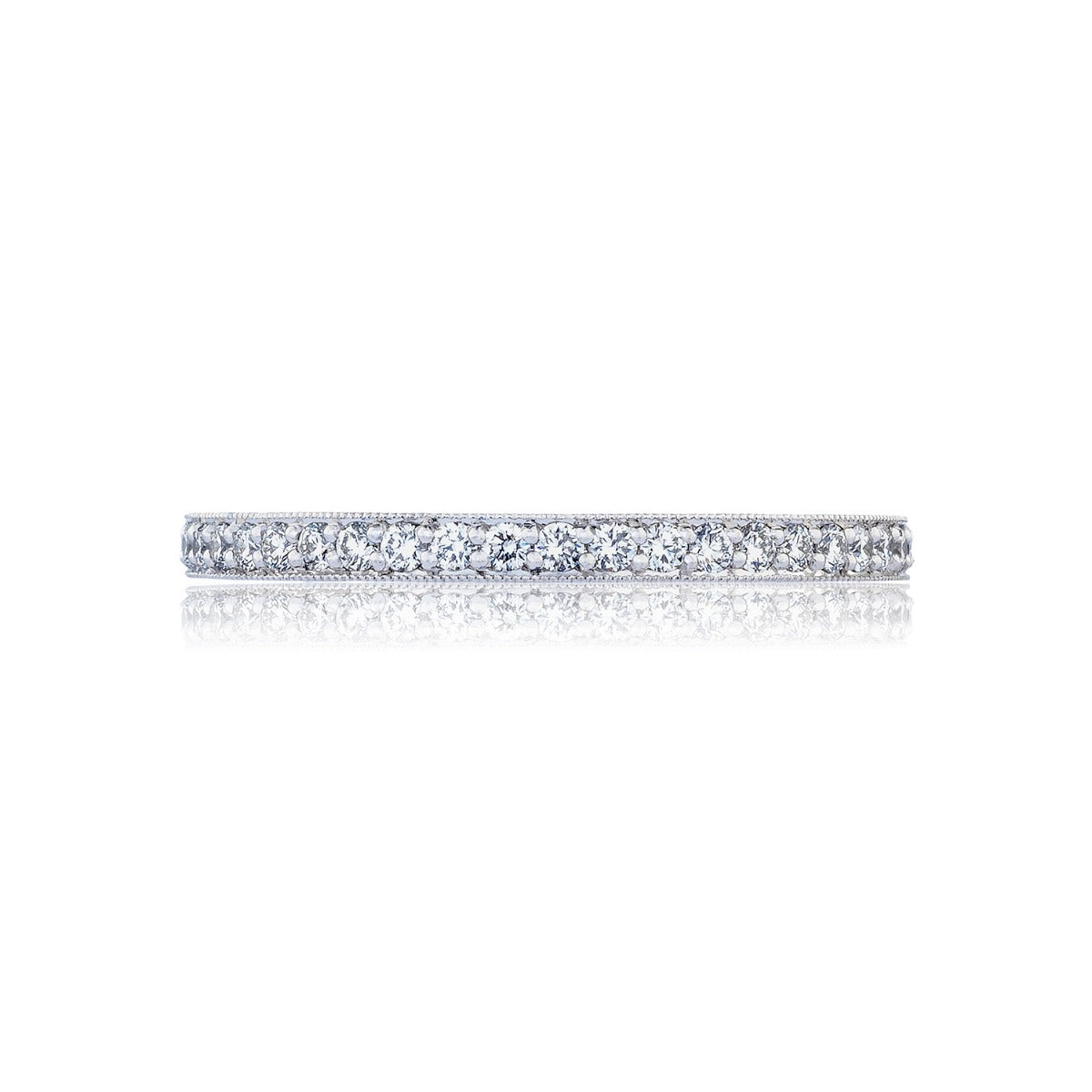 Platinum Sculpted Crescent Pavé Diamond Wedding Band