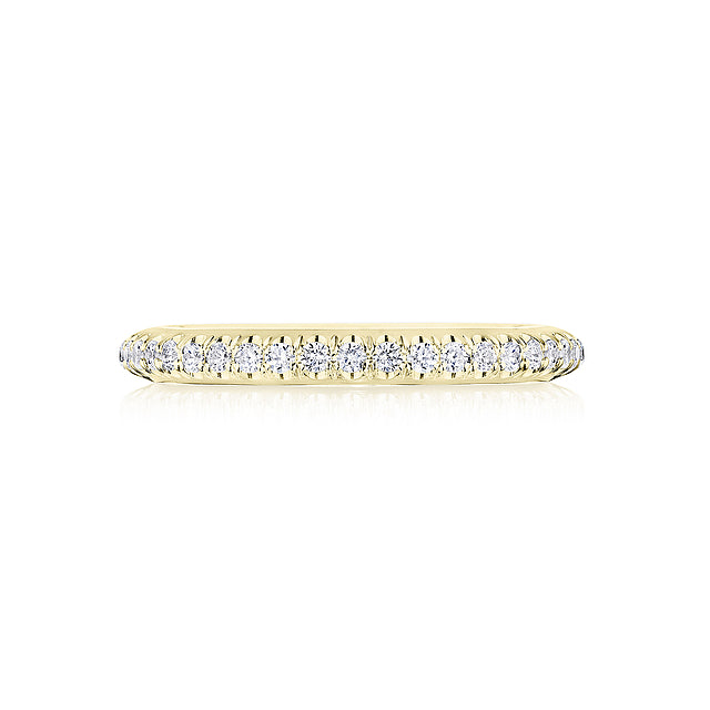 18KY Founder's Collection Single Row Pavé Wedding Band