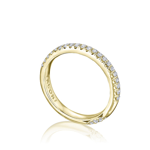 18KY Founder's Collection Single Row Pavé Wedding Band