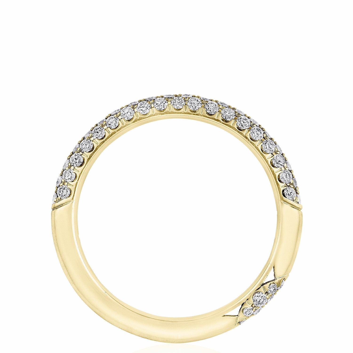 18K YELLOW GOLD 3 ROW DIAMOND BAND