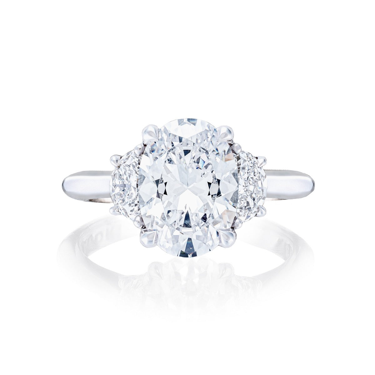 Platinum Founder's Collection Oval 3-Stone Engagement Ring
