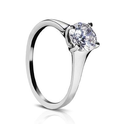 18KW Four Prong Diamond Solitaire Semi-Mount Ring