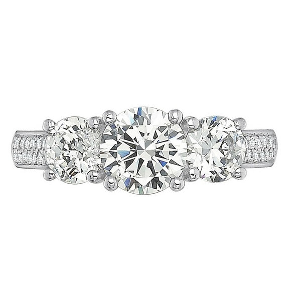 18W Flushfit 3-Stone Semi-Mount Ring