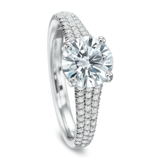 18KW Modern Pave Set Diamond Semi-Mount