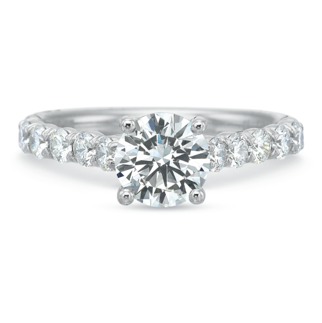 18KW Flushfit Silk Prong Set Semi-Mount Ring