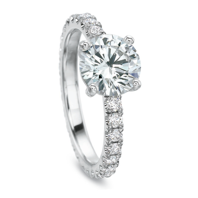 18KW Comfort Fit Shared Prong Semi-Mount Ring