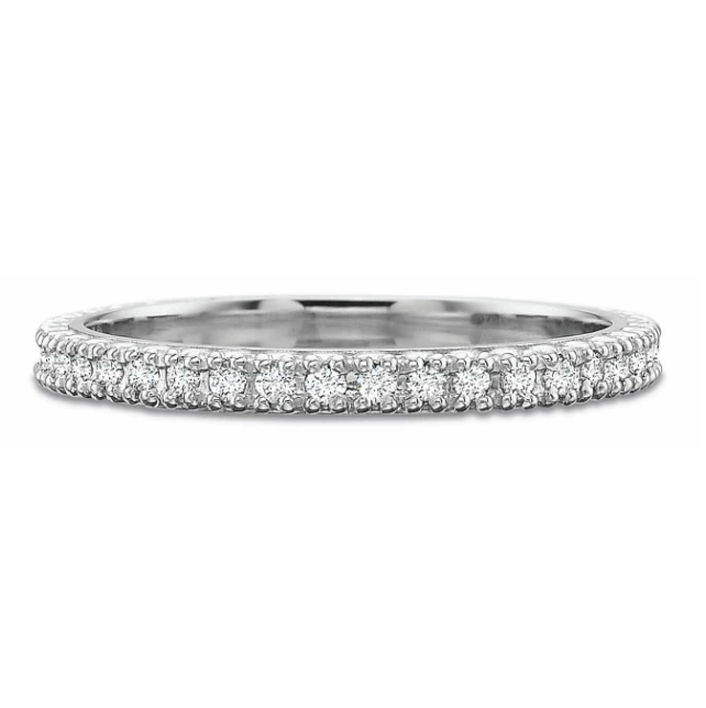 18KW Petite Prong Set Diamond Eternity Band