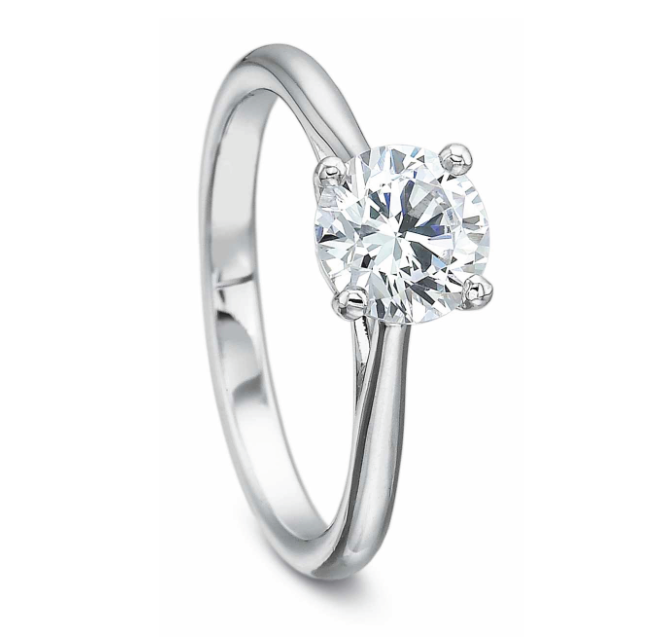 18KW New Aire Solitaire Engagement Ring