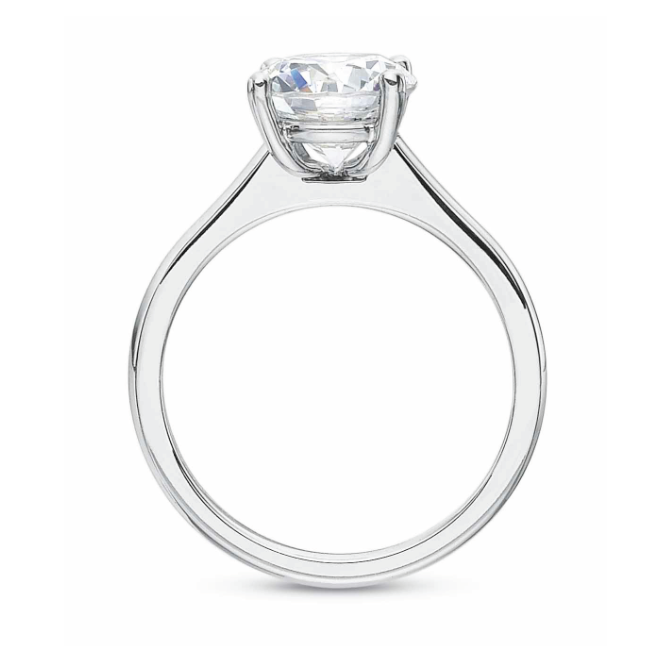 18KW Petite Flushfit Solitaire Ring