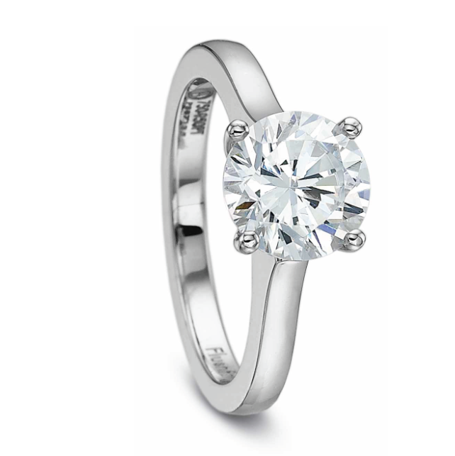 18KW Petite Flushfit Solitaire Ring