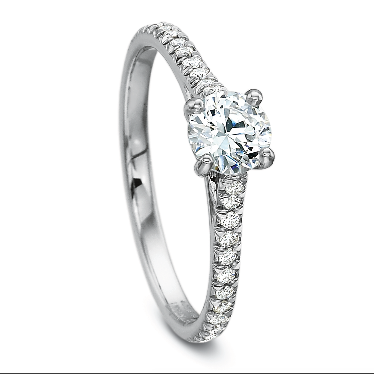 18KW New Aire Pave Diamond Semi-Mount Ring