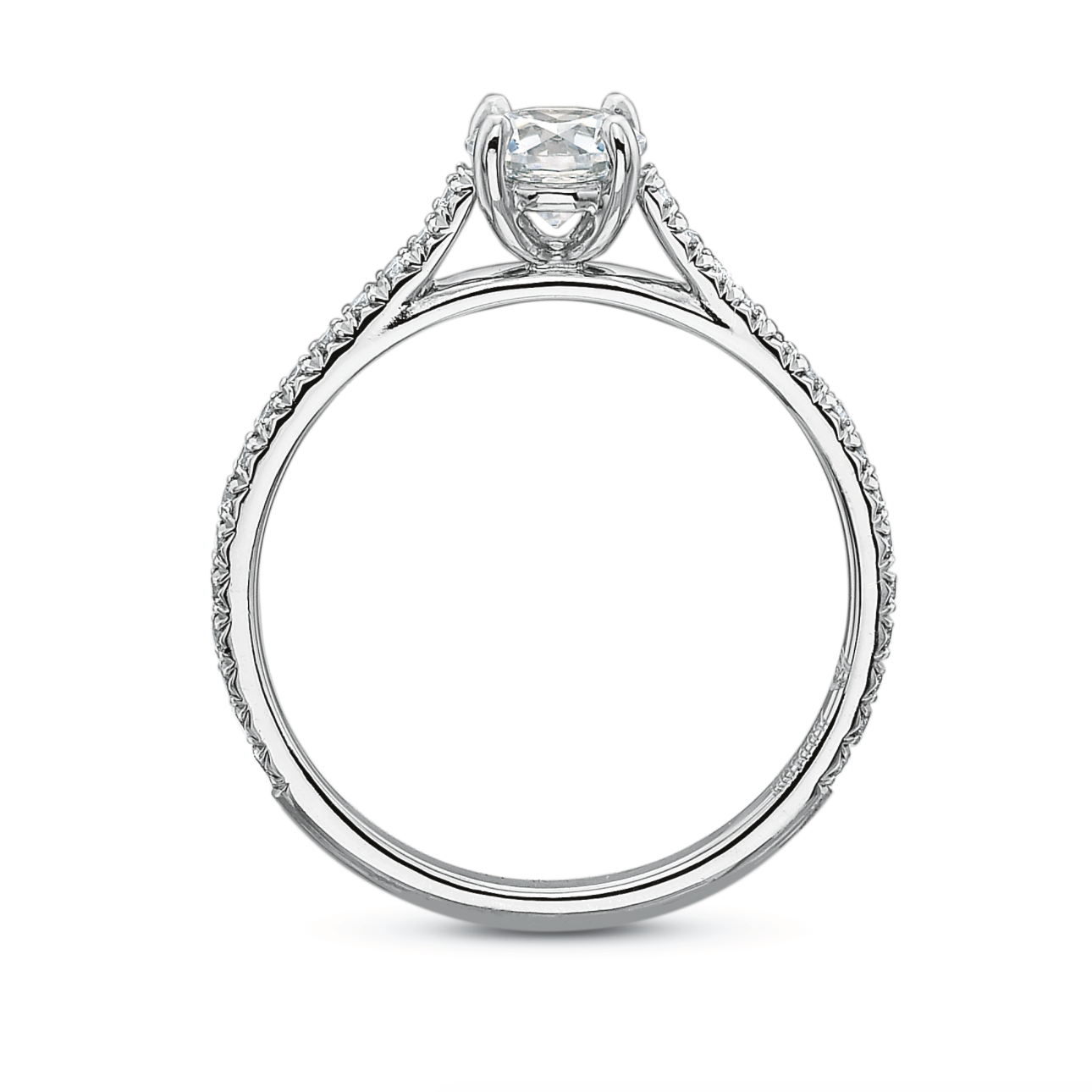 18KW New Aire Pave Diamond Semi-Mount Ring